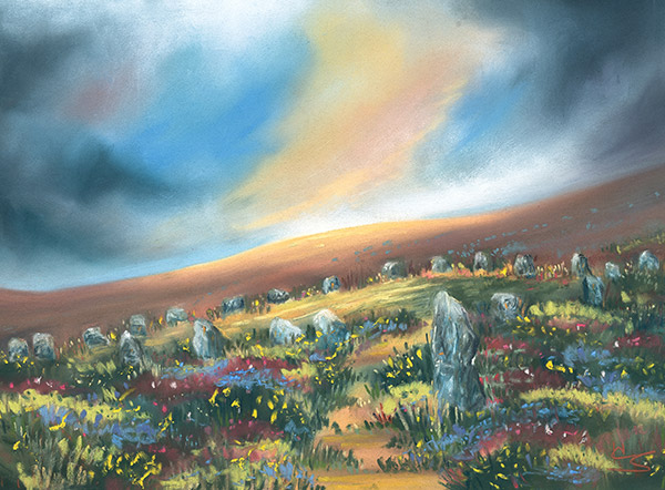 Nine Maidens Art_Home Nine Maidens by Heather Stone, pastel and watercolour landscape artist