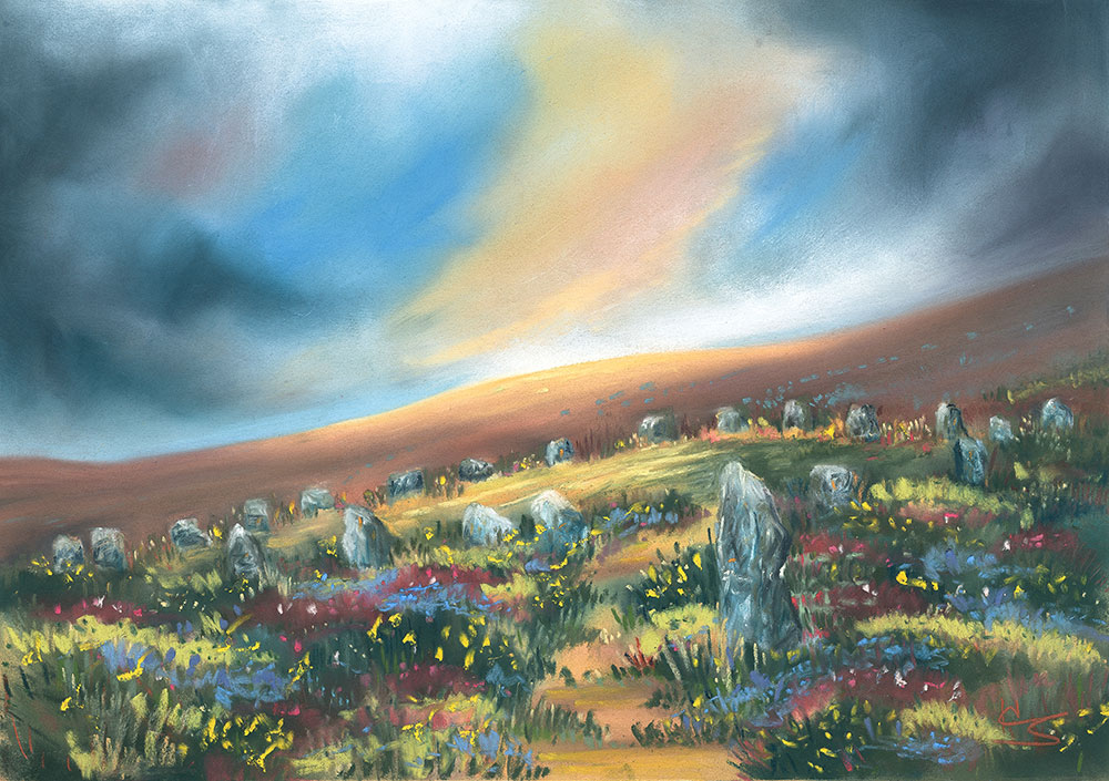 Nine Maidens Nine Maidens by Heather Stone, pastel and watercolour landscape artist